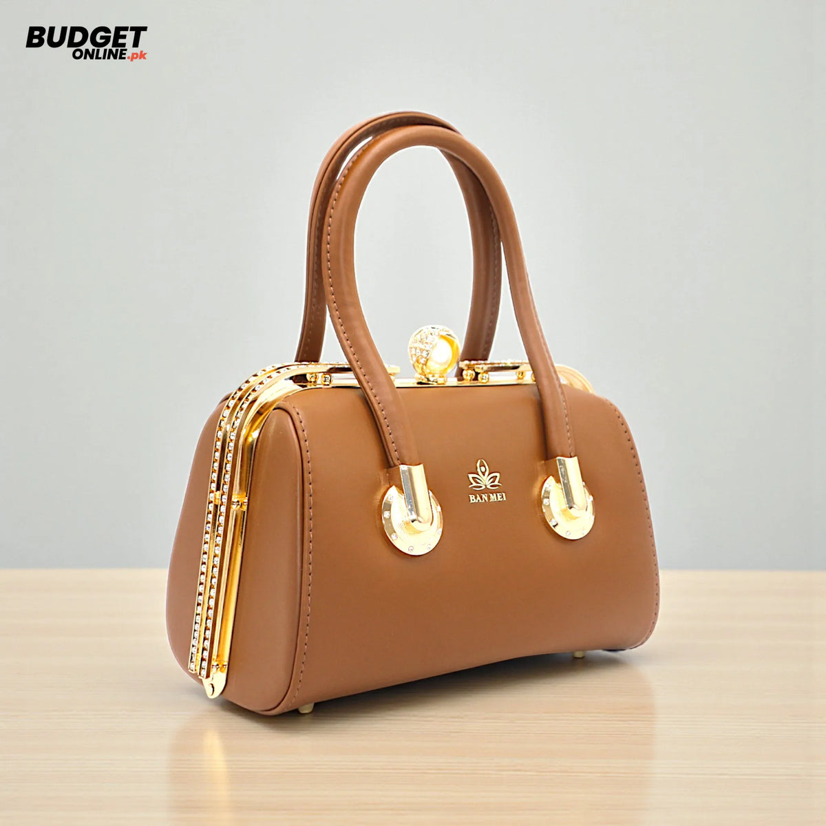 Women’s Structured Handbag With Gold-Tone Details