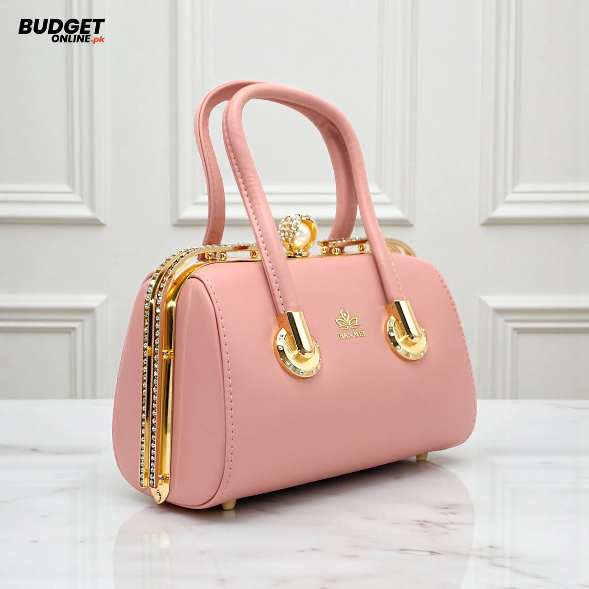 Women’s Structured Handbag With Gold-Tone Details