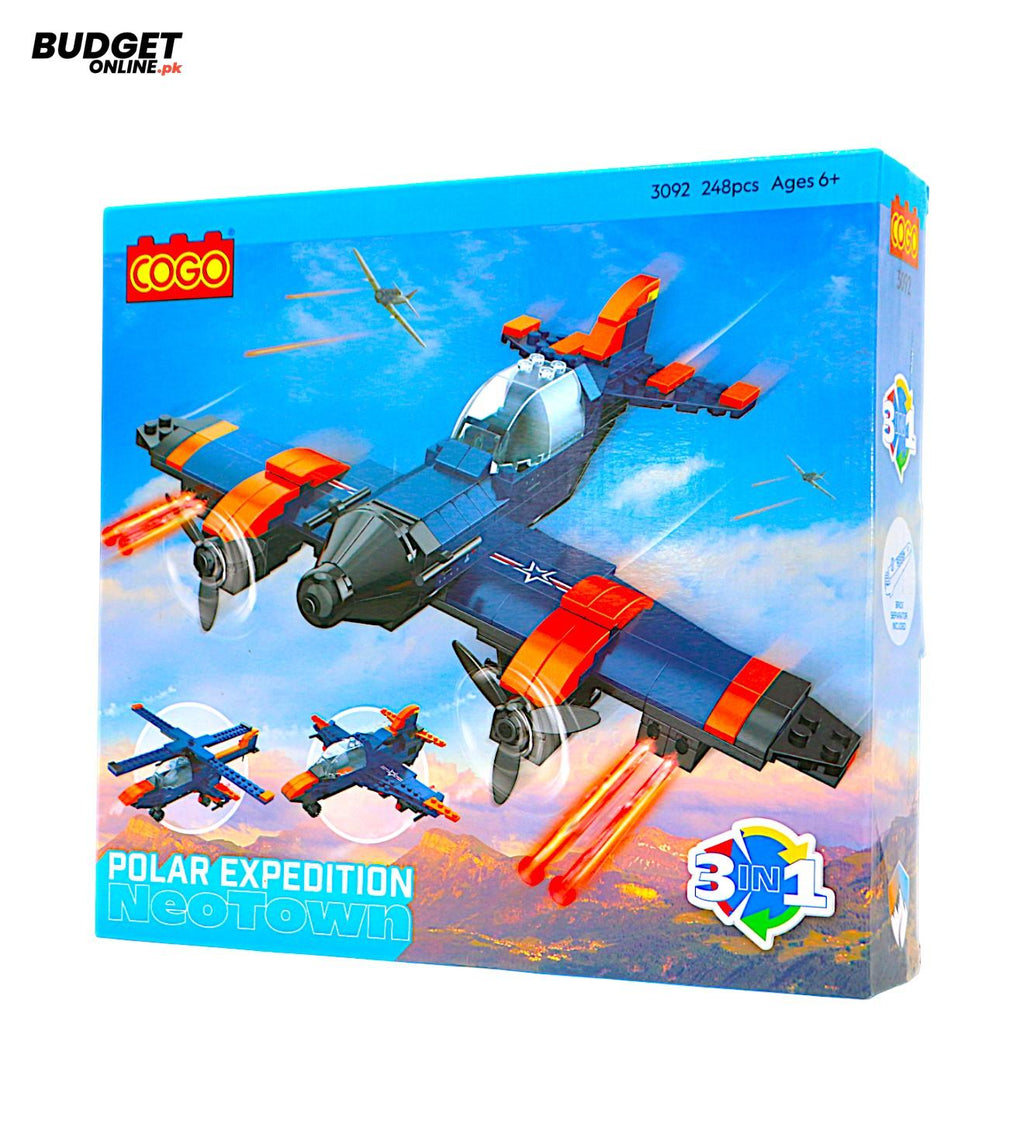 248-Piece 3-in-1 Airplane Building Blocks Set