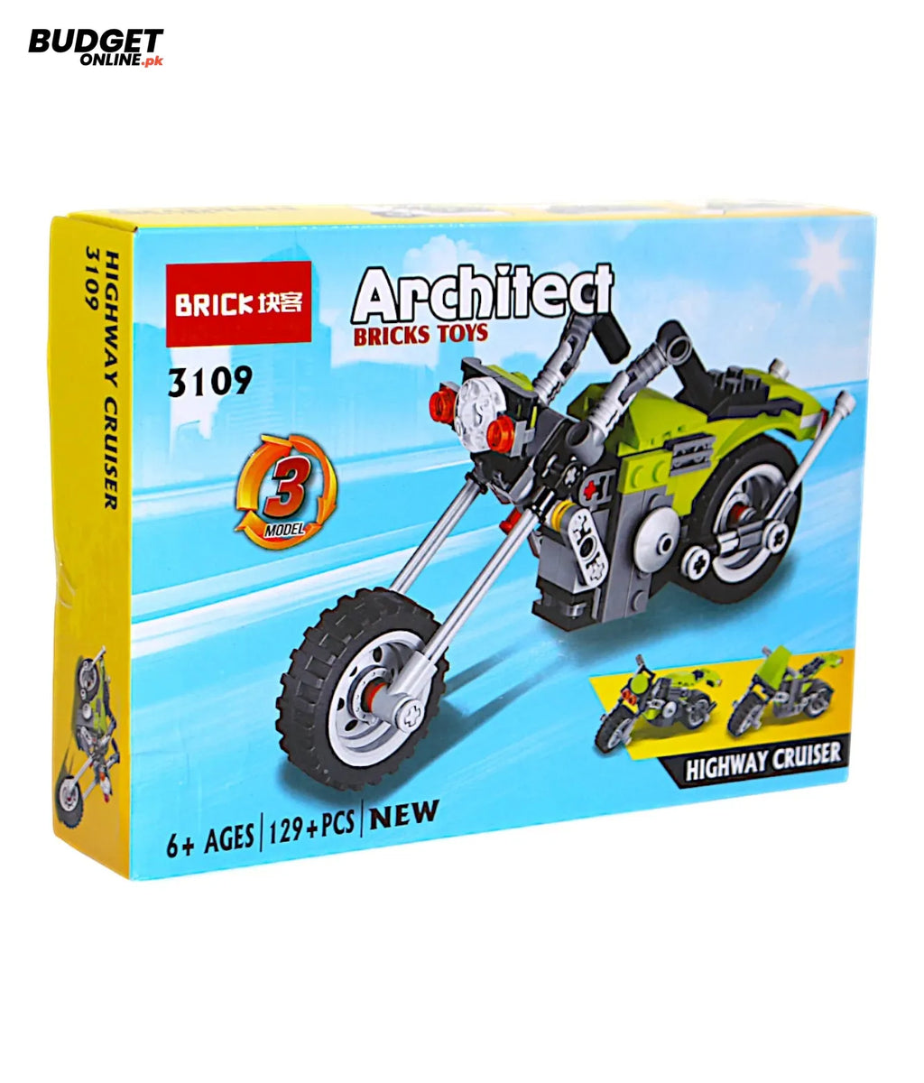 Motorcycle Building Blocks Kit 129 Pieces