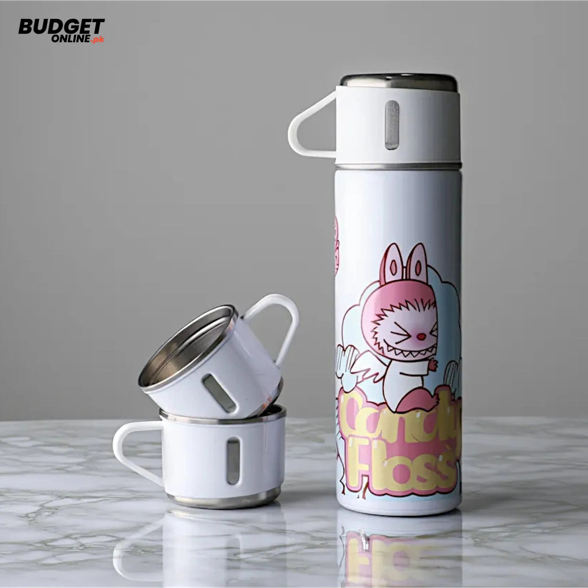 Lububu Hot & Cold Bottle With 2 Cups