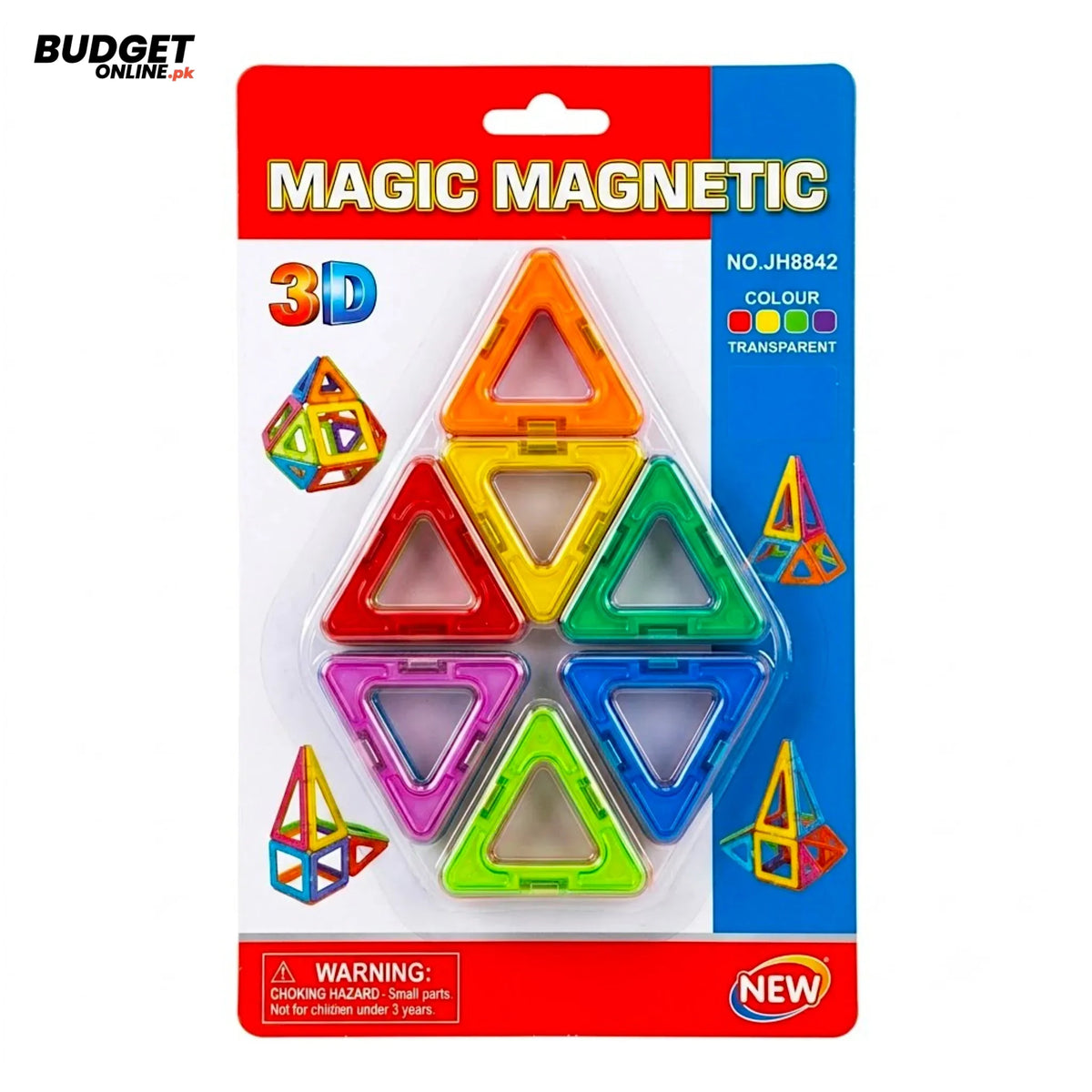 8-Piece Colorful Magnetic Building Blocks