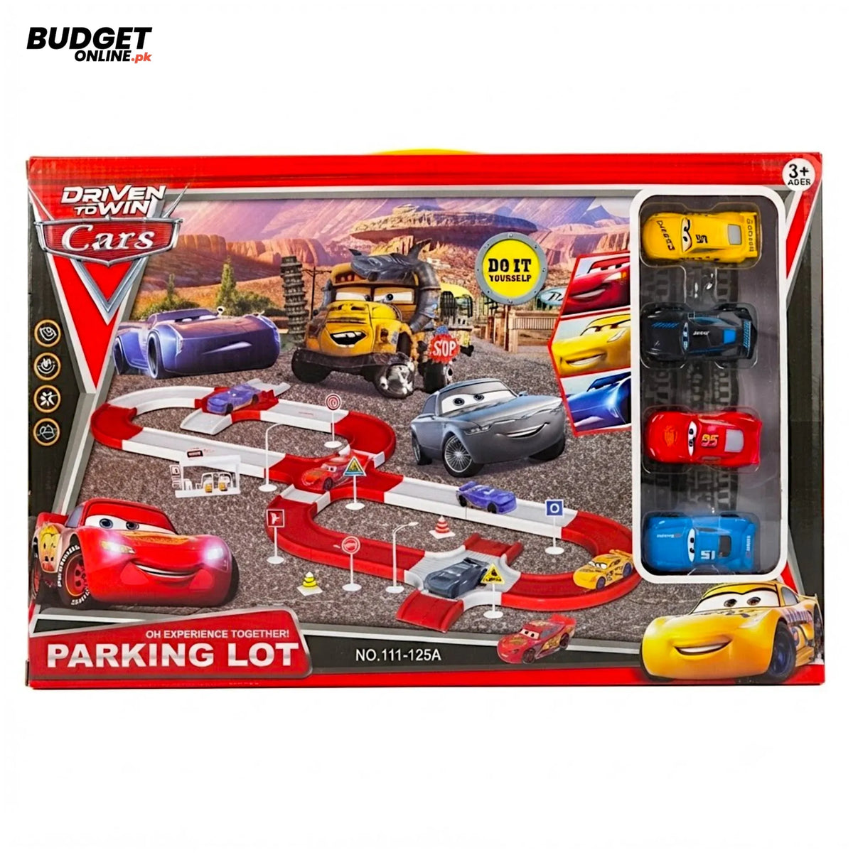 McQueen Parking Lot Track Set With 4 Cars