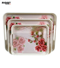 Floral Melamine Tray Set - 3 Piece