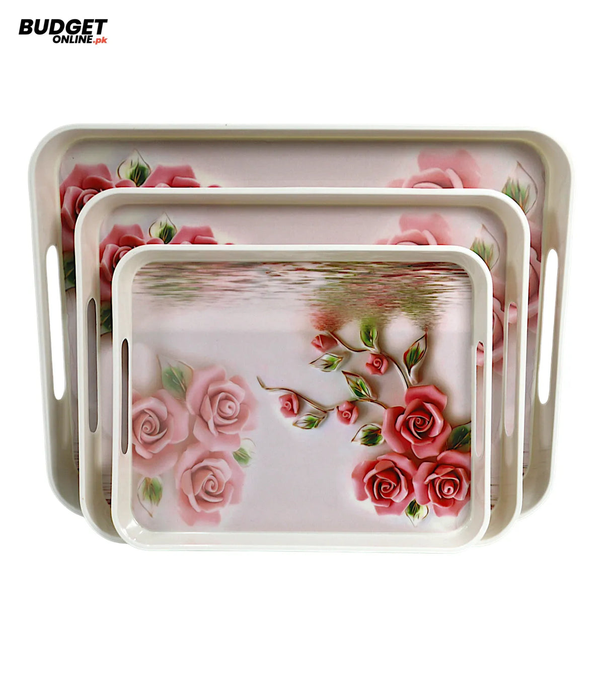 Floral Melamine Tray Set - 3 Piece