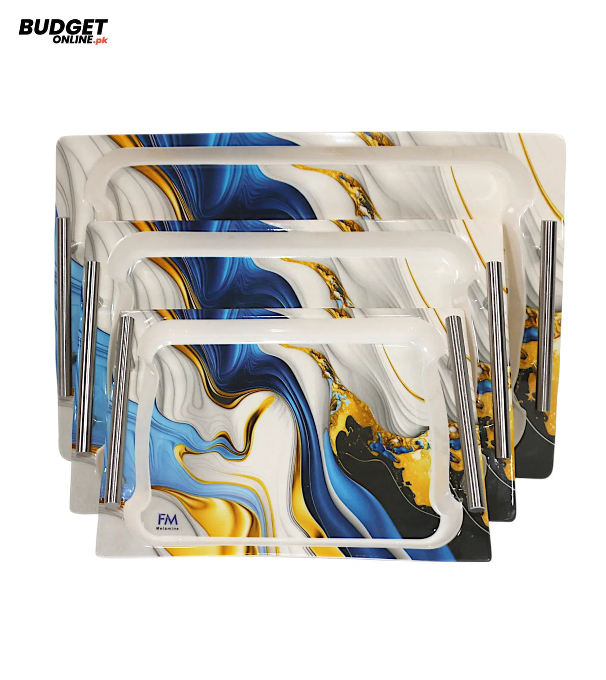 3-Piece Melamine Serving Tray Set