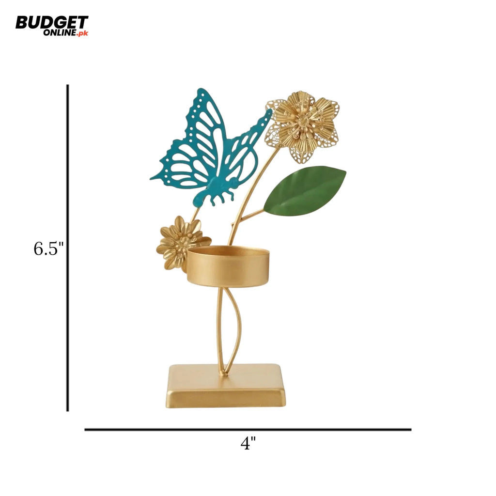 Golden Butterfly Candle Stand