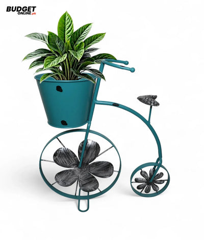 Sea Green Metal Bicycle Planter
