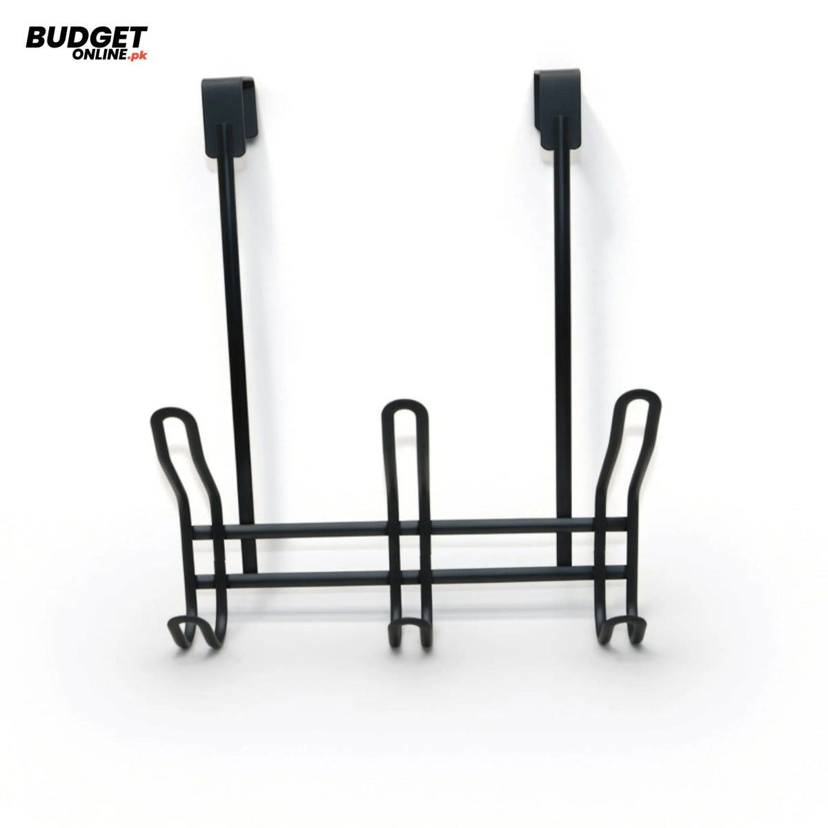 Black Metal Over Door Hook Rack
