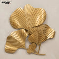 Golden Five-Leaf Metal Wall Hanging