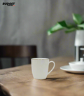 White Bone China Mug With Gold Rim