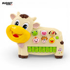 Colorful Musical Cow Piano Toy With Lights