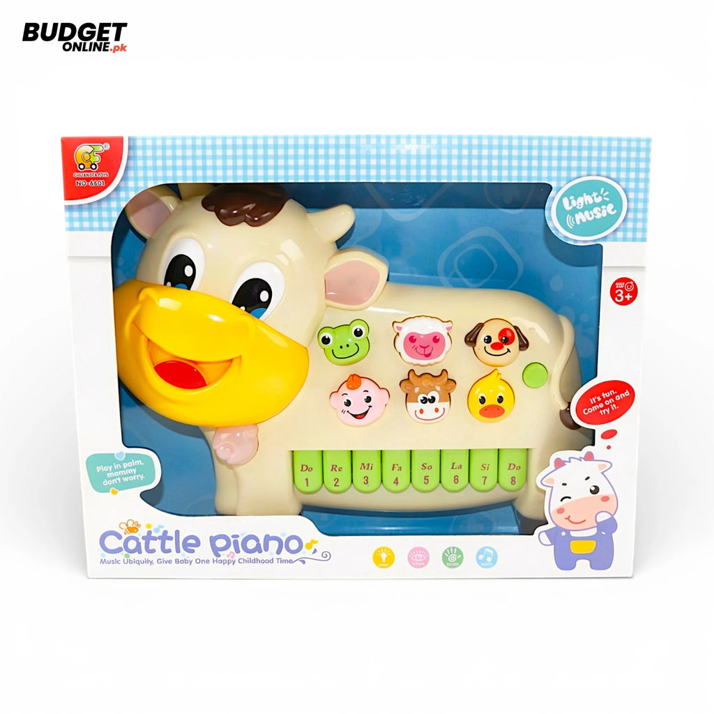 Colorful Musical Cow Piano Toy With Lights