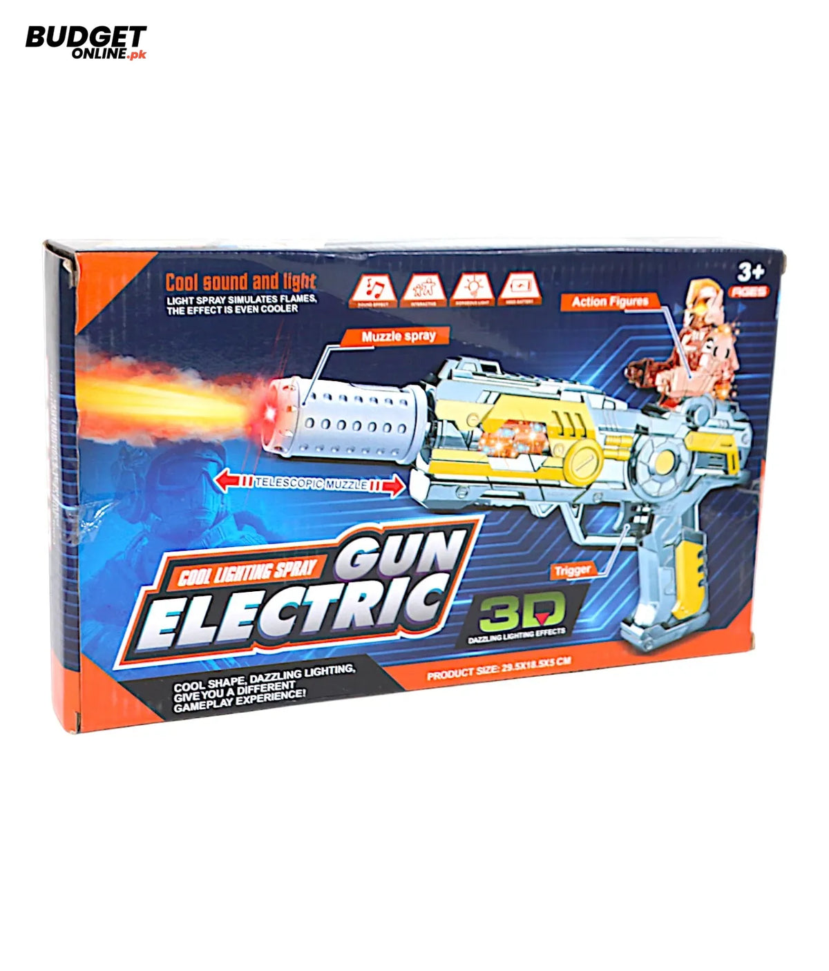 Electronic Toy Gun With Spray, Sound And Light