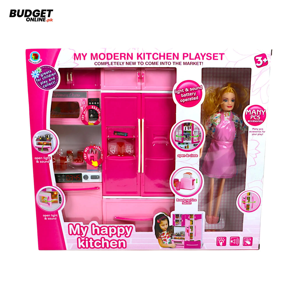 Musical Kitchen Playset With Doll And Lights