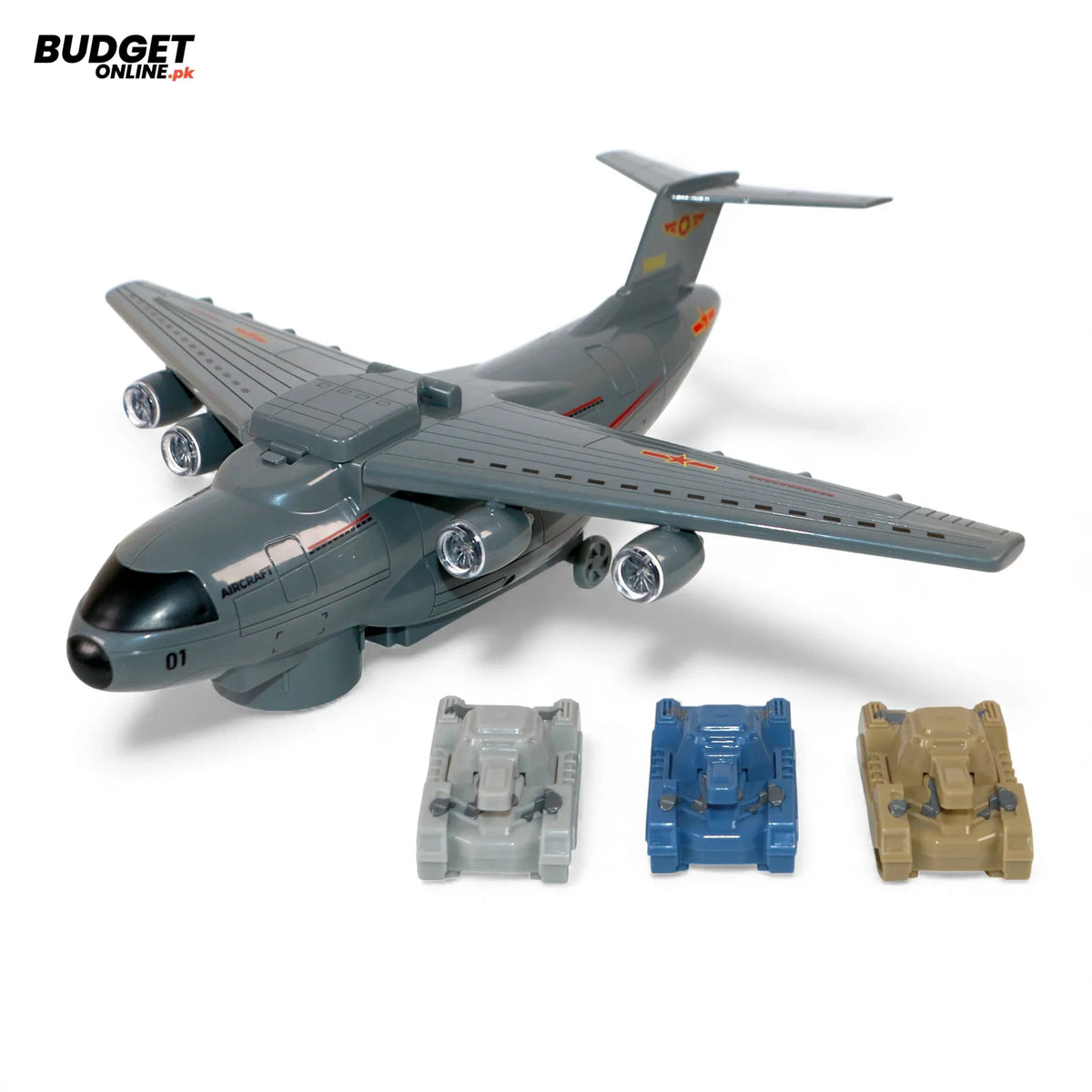 Musical Airplane Toy With Lights And 3 Tanks