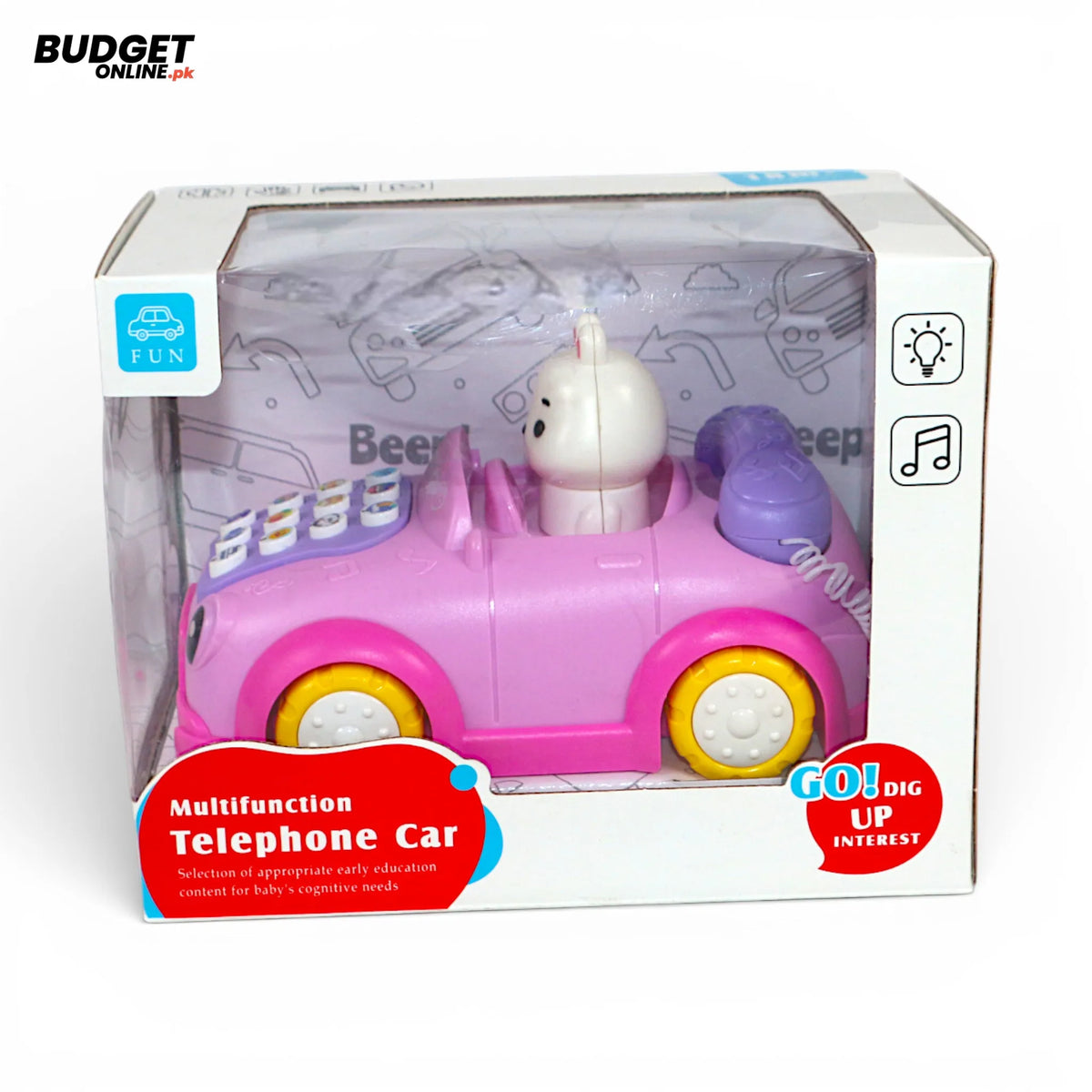 Musical Rabbit Telephone Car Toy
