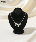 Gold & Silver Beaded Charm Mala Necklace