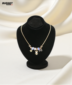Gold & Silver Beaded Charm Mala Necklace