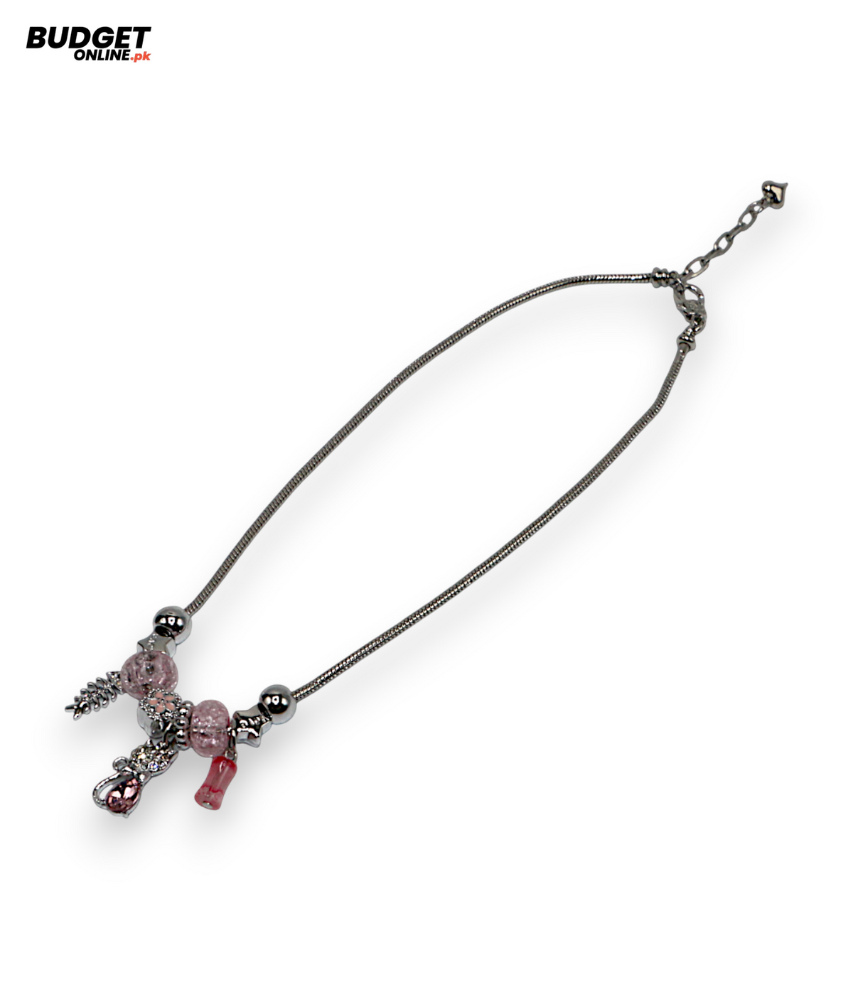 Gold & Silver Beaded Charm Mala Necklace