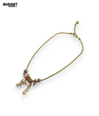 Gold & Silver Beaded Charm Mala Necklace
