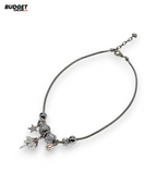 Gold & Silver Beaded Charm Mala Necklace
