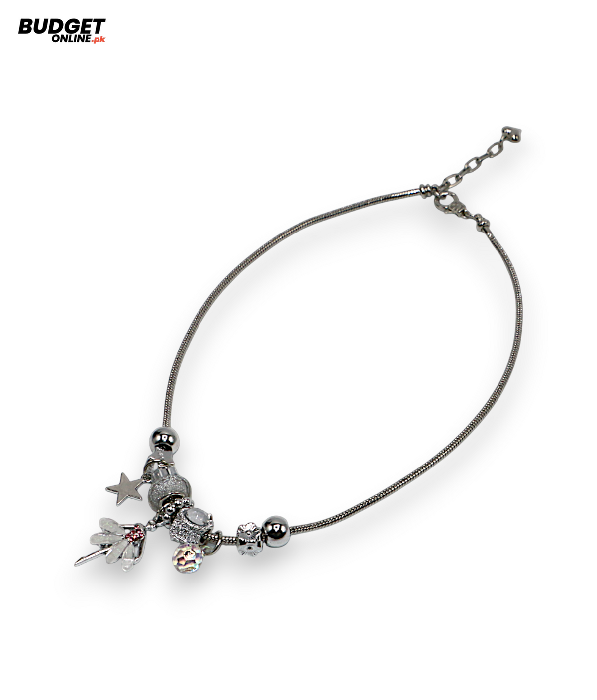 Gold & Silver Beaded Charm Mala Necklace