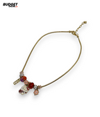 Gold & Silver Beaded Charm Mala Necklace