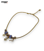 Gold & Silver Beaded Charm Mala Necklace