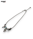 Gold & Silver Beaded Charm Mala Necklace