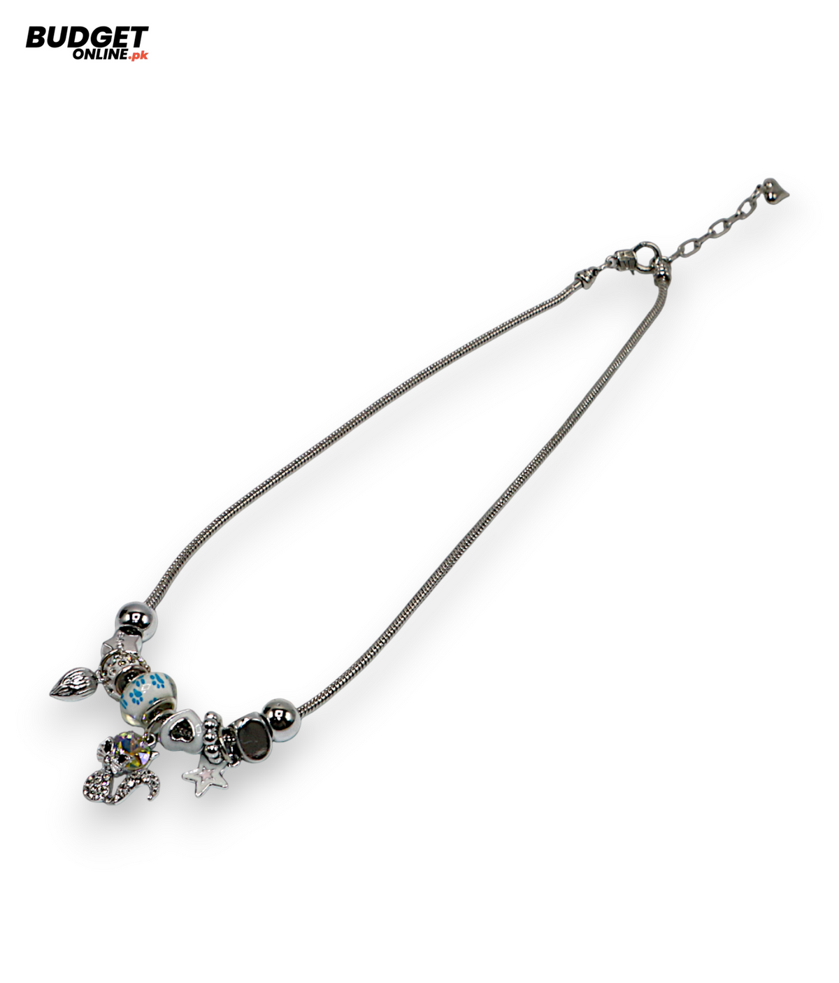 Gold & Silver Beaded Charm Mala Necklace