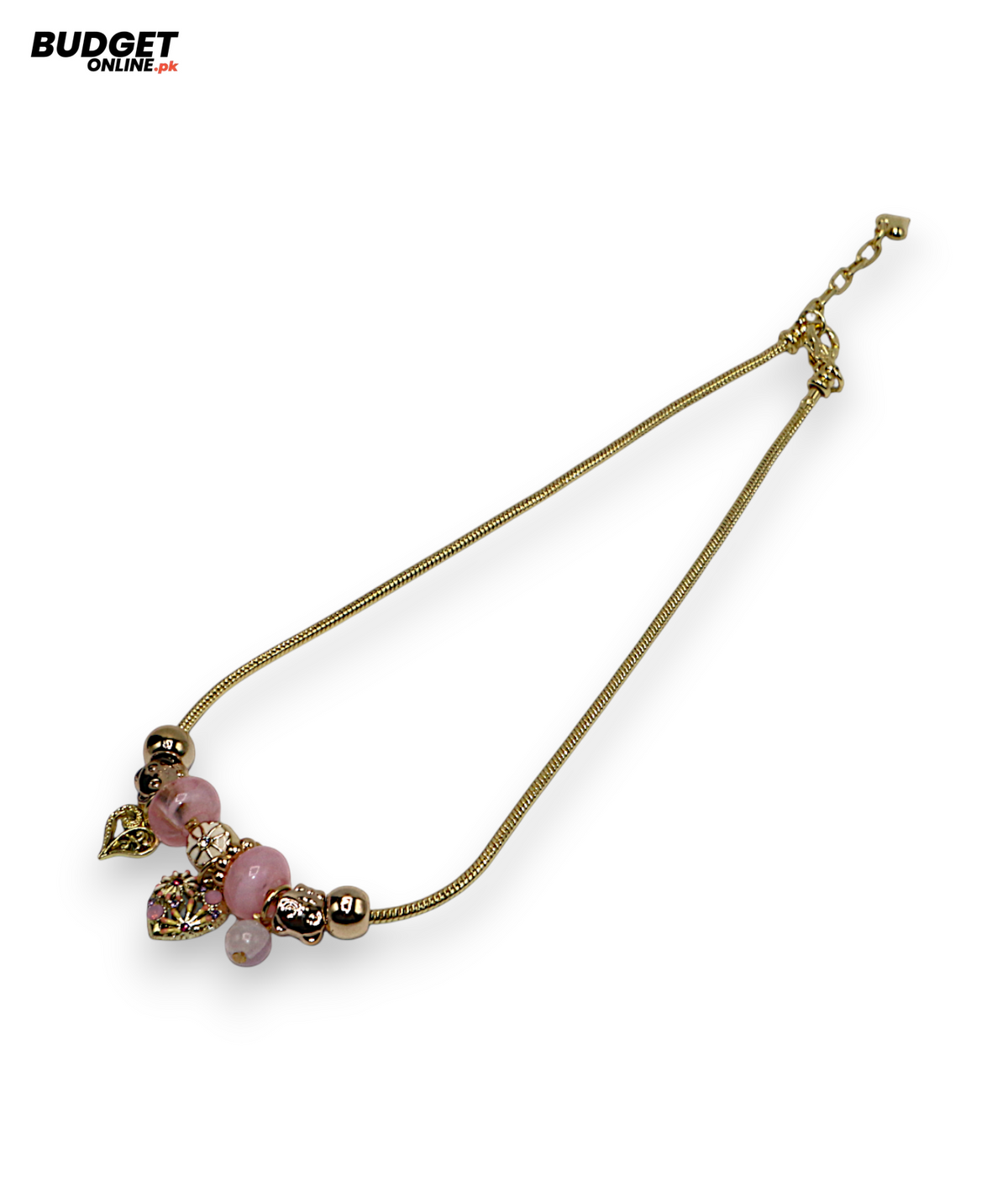Gold & Silver Beaded Charm Mala Necklace