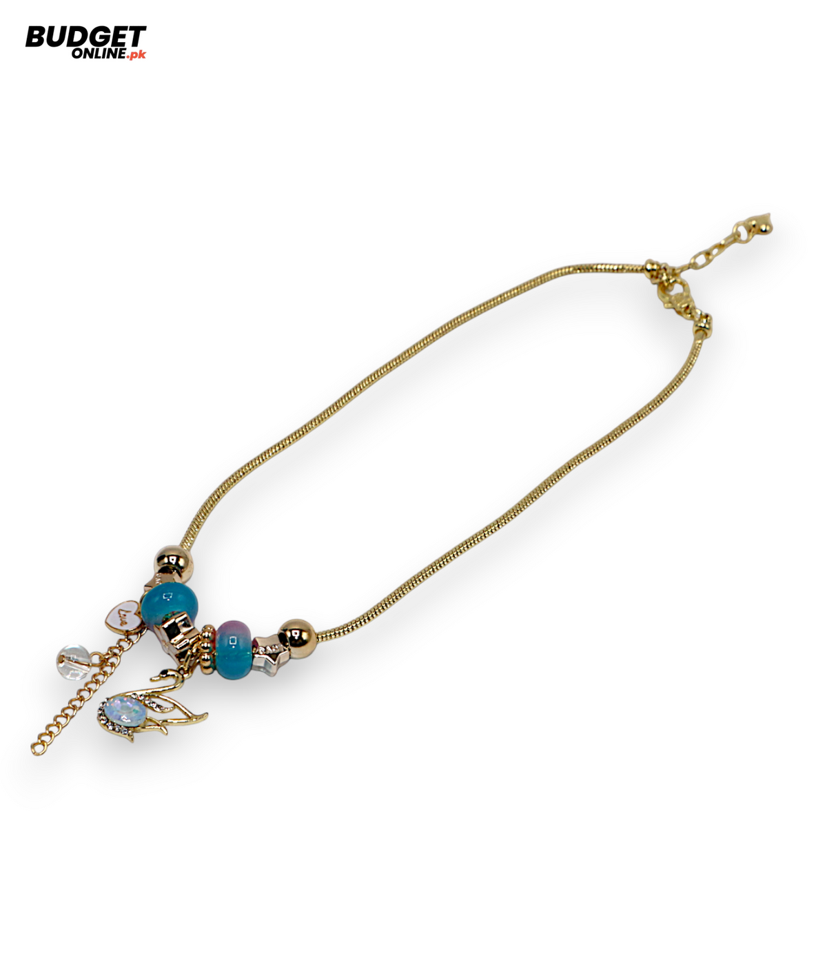 Gold & Silver Beaded Charm Mala Necklace