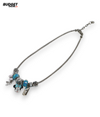 Gold & Silver Beaded Charm Mala Necklace