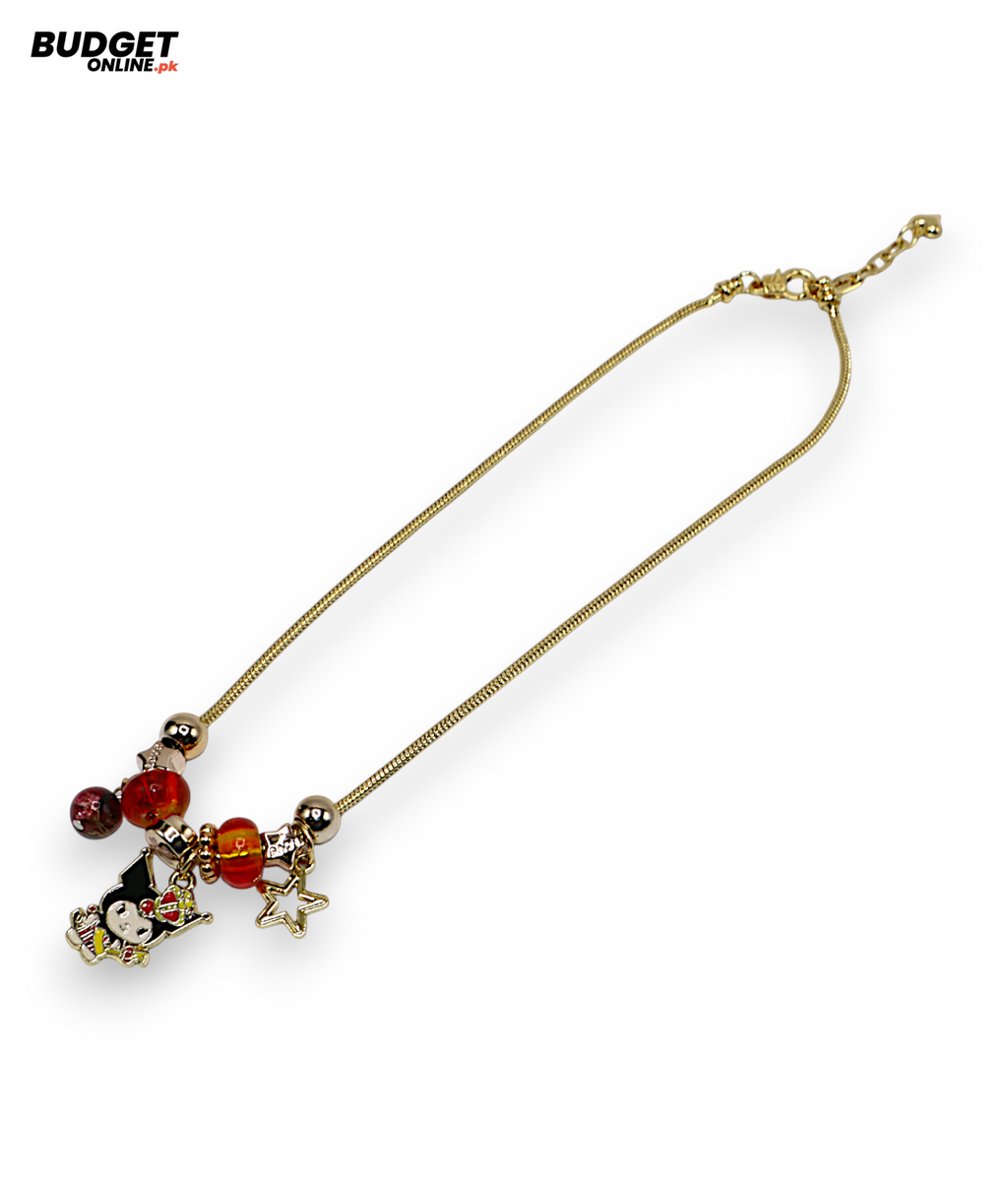 Gold & Silver Beaded Charm Mala Necklace
