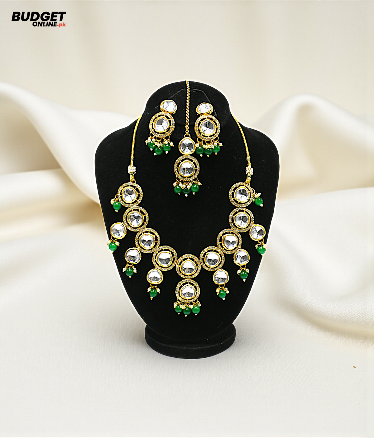 Gold-Plated Kundan Necklace Set