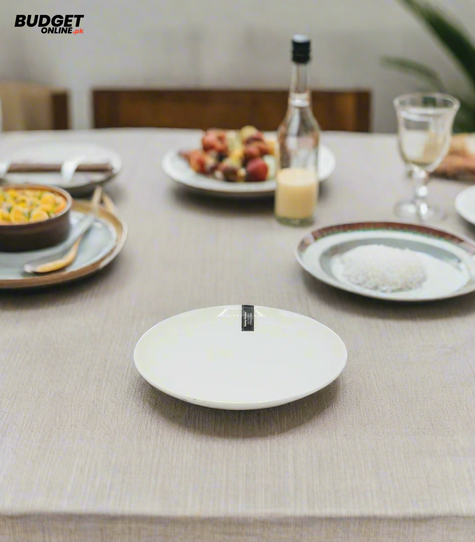White Ceramic Dinner Plate 9 Inch