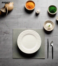 Ridged White Rice Plate 10.5 Inch