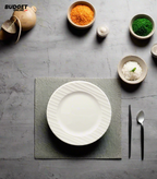 Ridged White Rice Plate 10.5 Inch