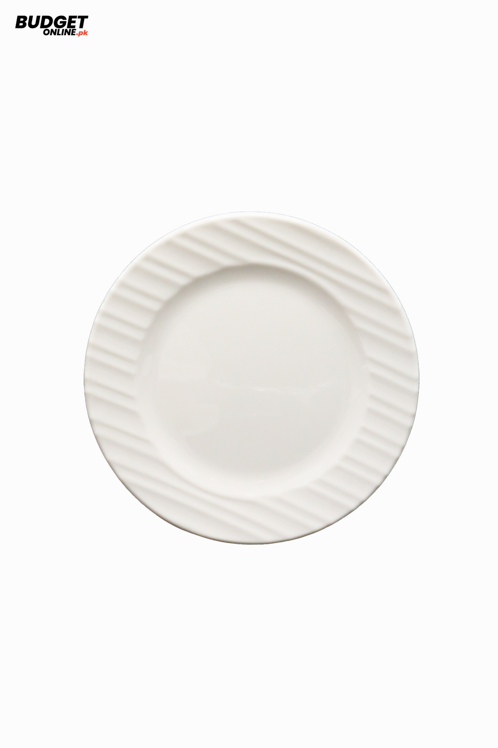 Ridged White Rice Plate 10.5 Inch