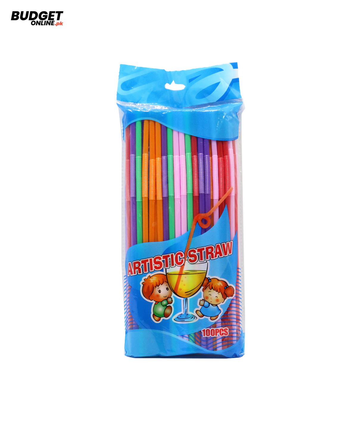 100-Piece Colorful Party Straws