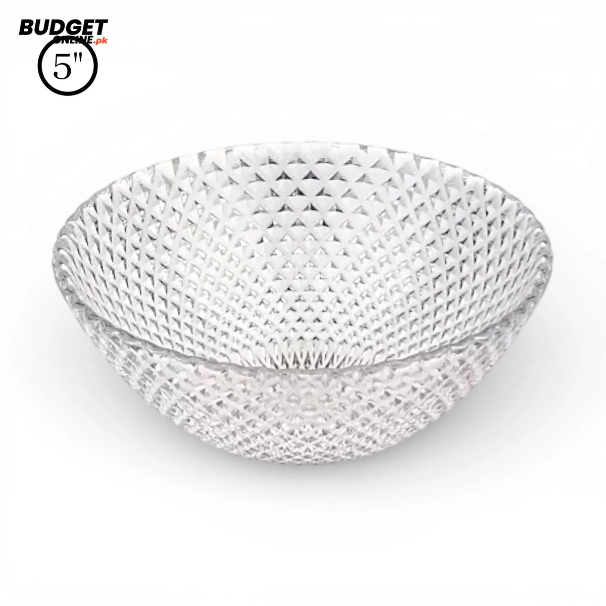 5-Inch Textured Glass Serving Bowl
