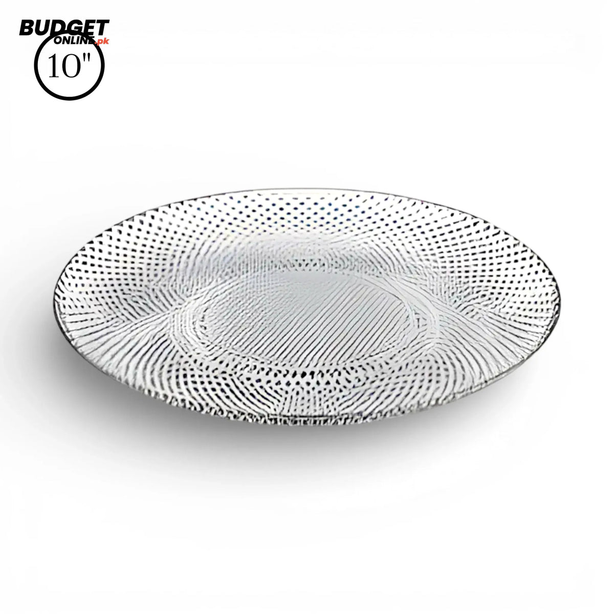 Pixel Pattern Glass Rice Plate 10 Inch