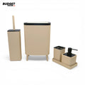 5-Piece Beige Plastic Bathroom Set