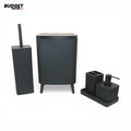 5-Piece Black Plastic Bathroom Set
