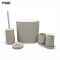 6-Piece Beige Plastic Bathroom Set