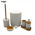 6-Piece Beige Plastic Bathroom Set