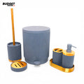 6-Piece Grey Plastic Bathroom Set