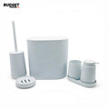 6-Piece White Plastic Bathroom Set
