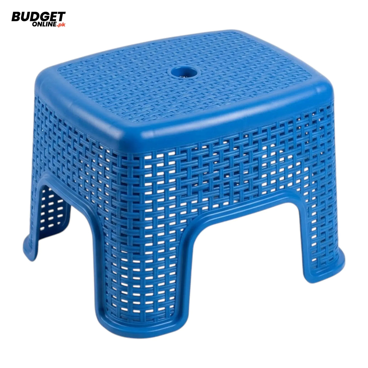 Plastic Bath Stool With Woven-Style Texture
